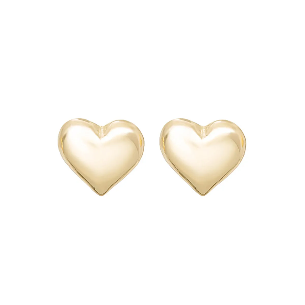 18K Gold-Plated Heart Stud Earrings