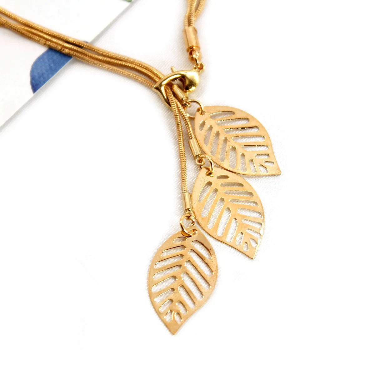 18K Gold-Plated Leaf Charm Bracelet