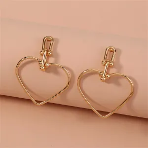 18K Gold-Plated Open Heart Drop Earrings
