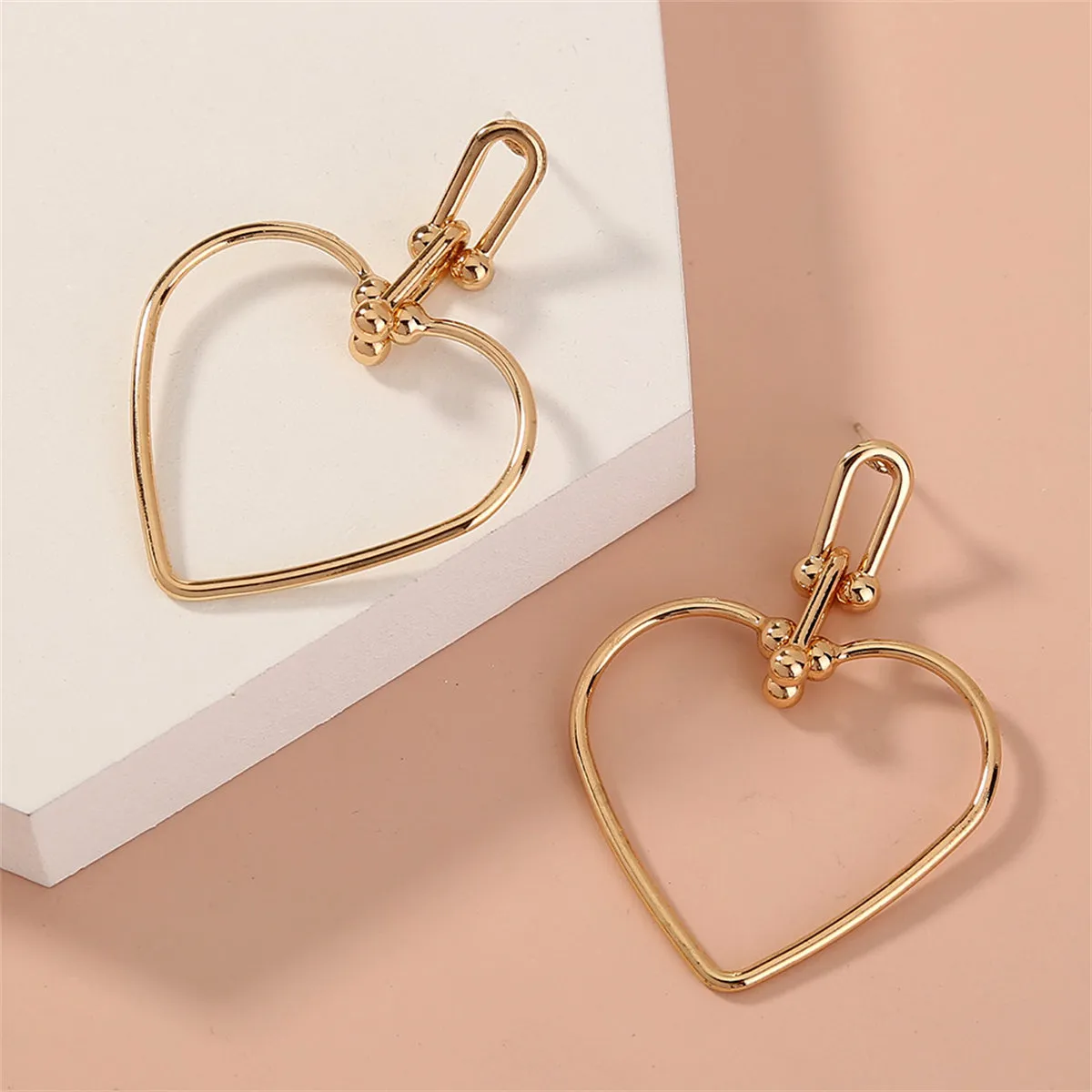 18K Gold-Plated Open Heart Drop Earrings