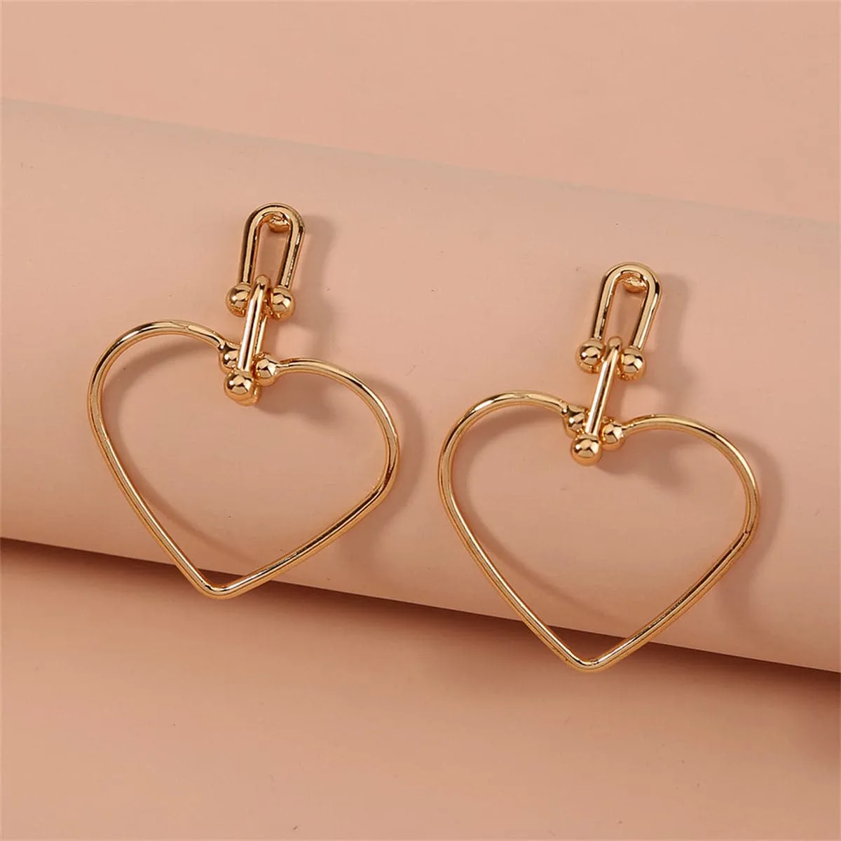 18K Gold-Plated Open Heart Drop Earrings