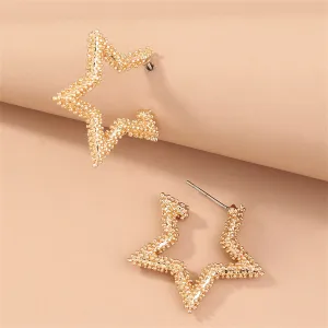18K Gold-Plated Open Star Huggie Earrings