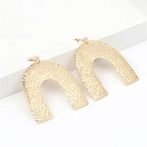 18K Gold-Plated Pebbled Arc Drop Earrings