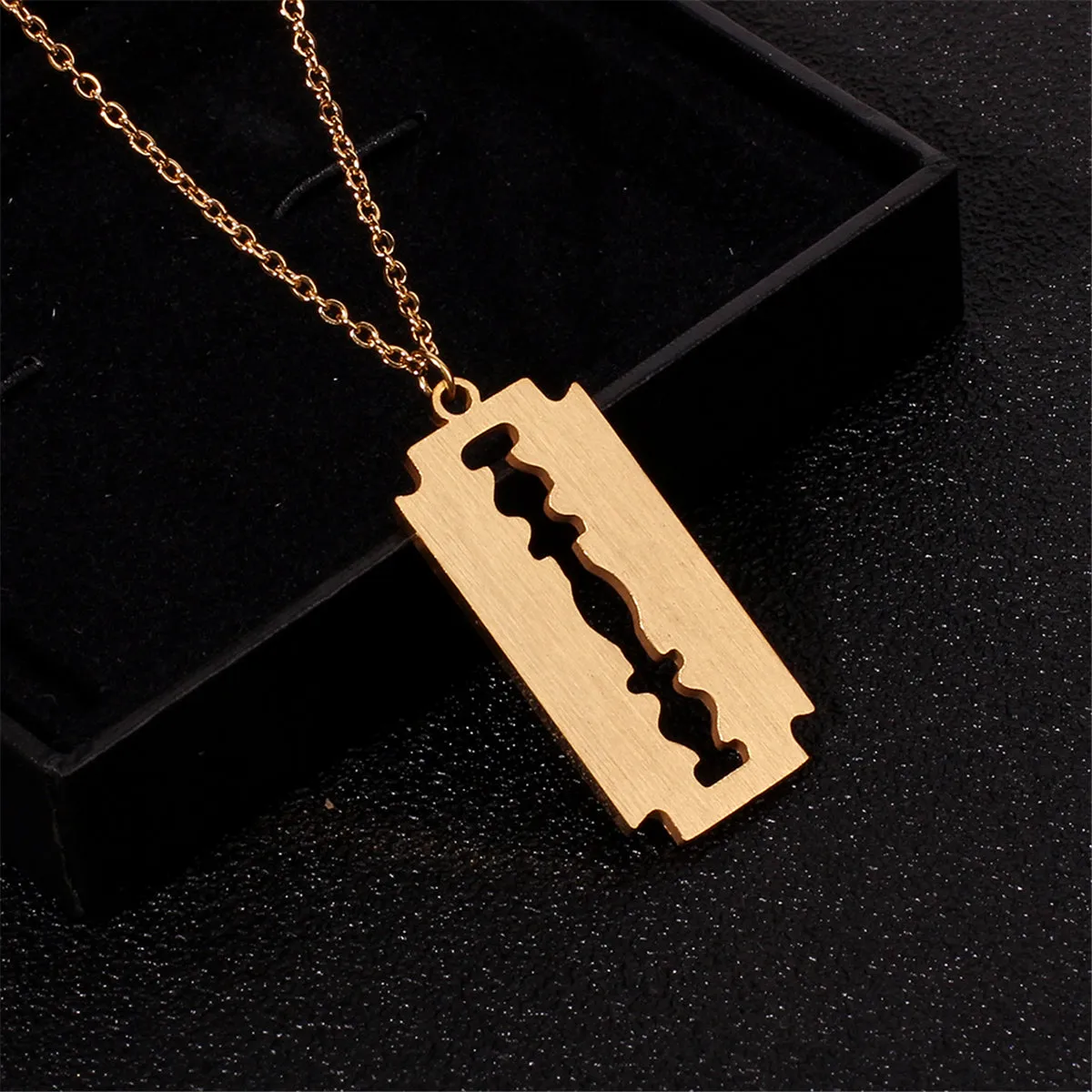 18K Gold-Plated Razor Blade Pendant Necklace