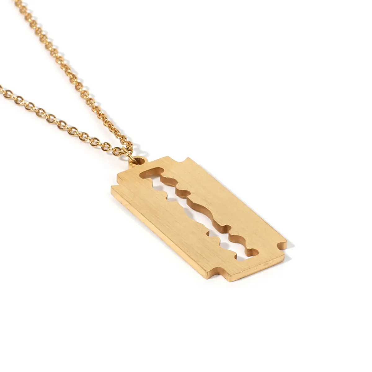 18K Gold-Plated Razor Blade Pendant Necklace
