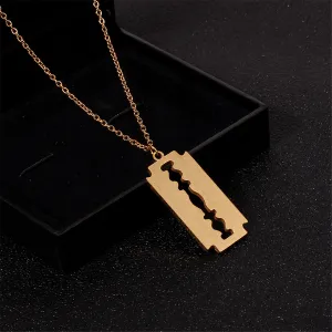 18K Gold-Plated Razor Blade Pendant Necklace