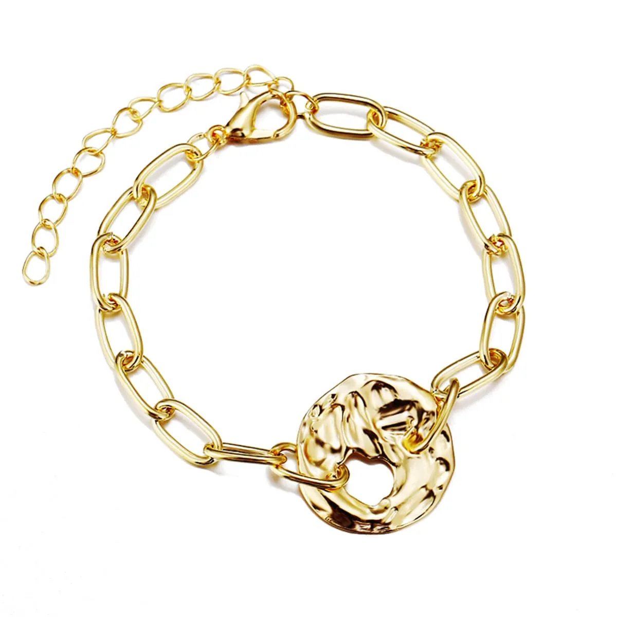 18K Gold-Plated Round Charm Bracelet
