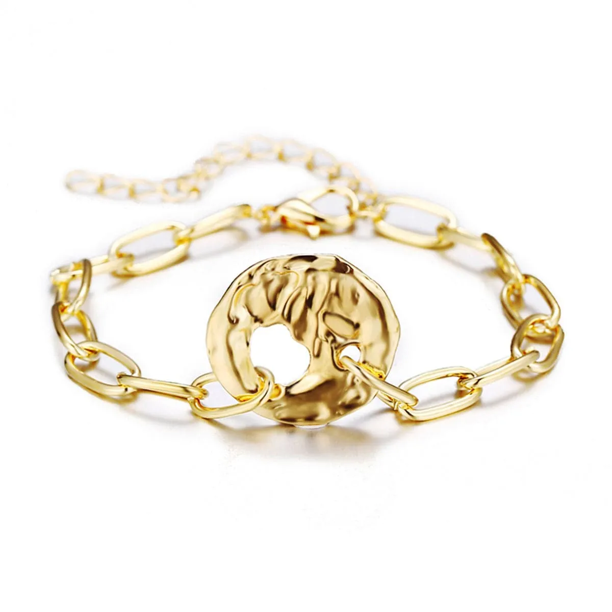 18K Gold-Plated Round Charm Bracelet