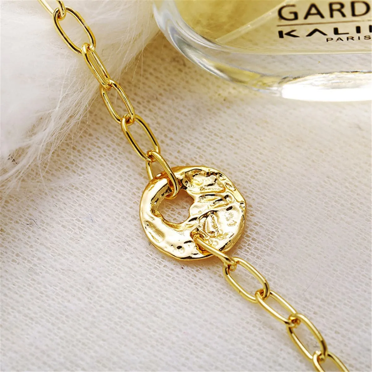 18K Gold-Plated Round Charm Bracelet