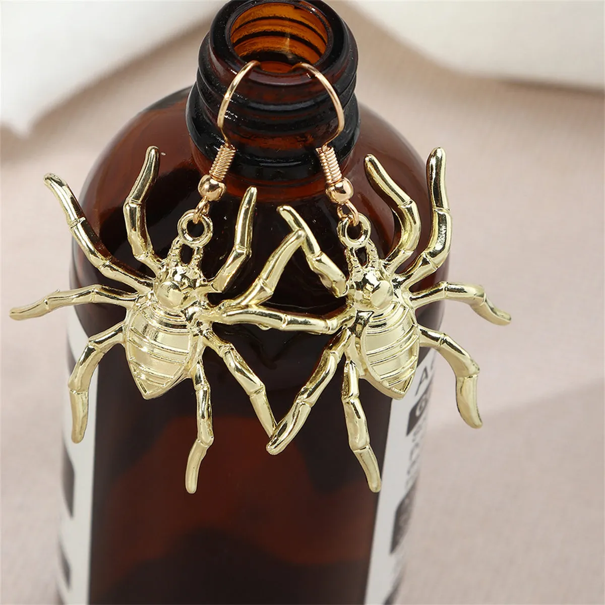 18K Gold-Plated Spider Drop Earrings