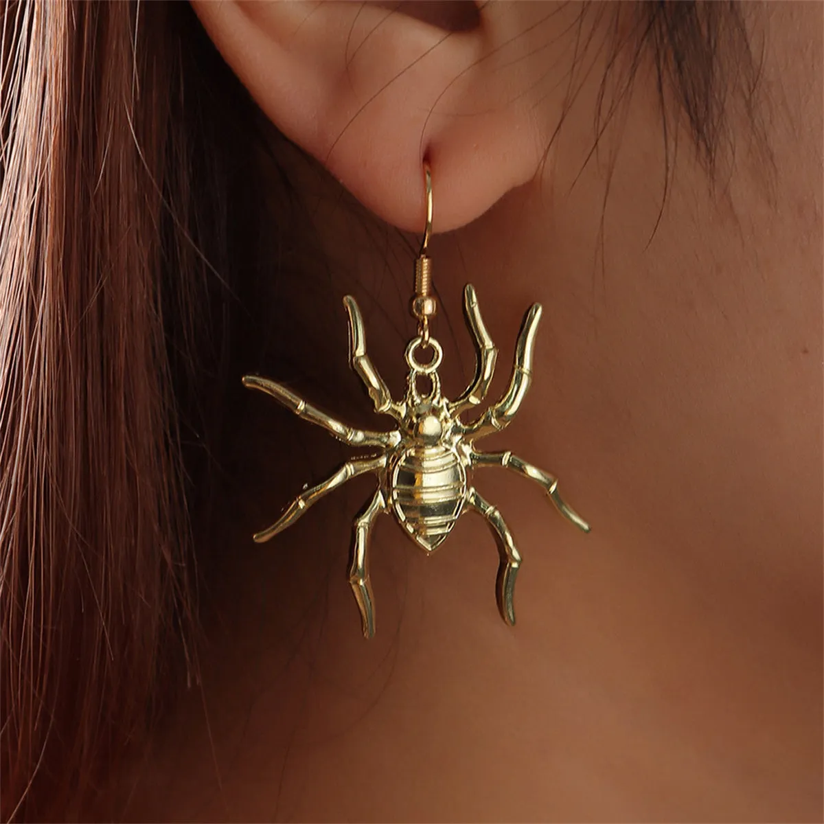 18K Gold-Plated Spider Drop Earrings