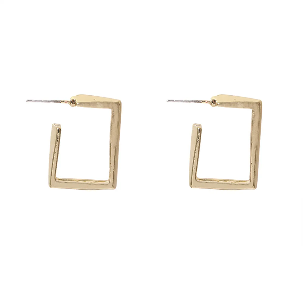 18K Gold-Plated Square Huggie Earrings