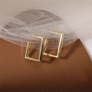 18K Gold-Plated Square Huggie Earrings