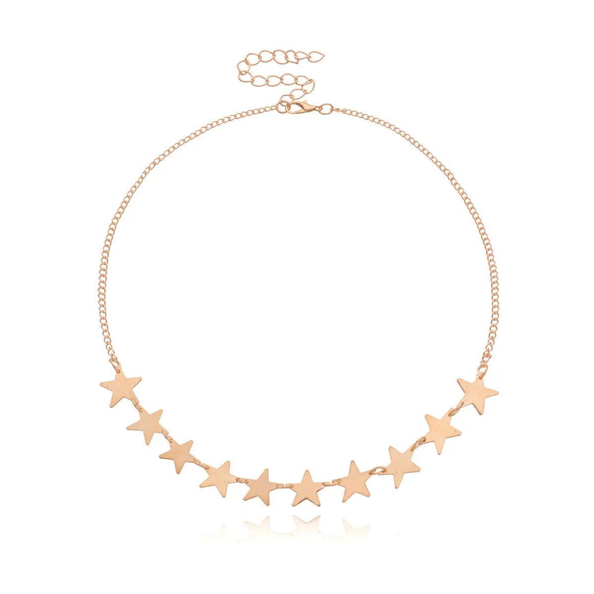 18K Gold-Plated Star Chain Statement Necklace