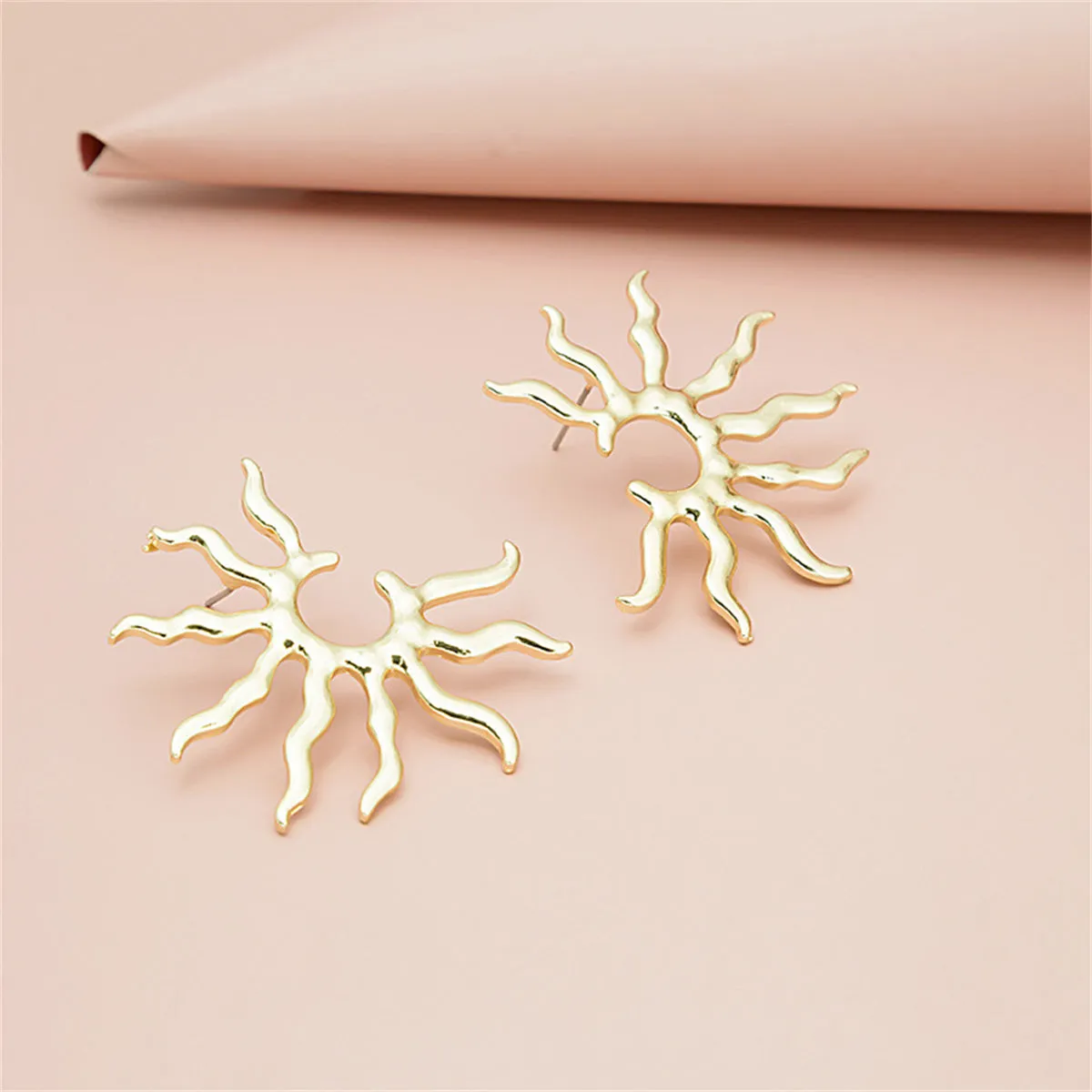 18K Gold-Plated Sun Stud Earrings