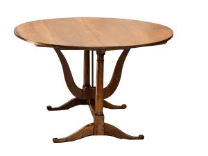 19th Century Fruitwood vintner’s table, wine table, oval trestle base