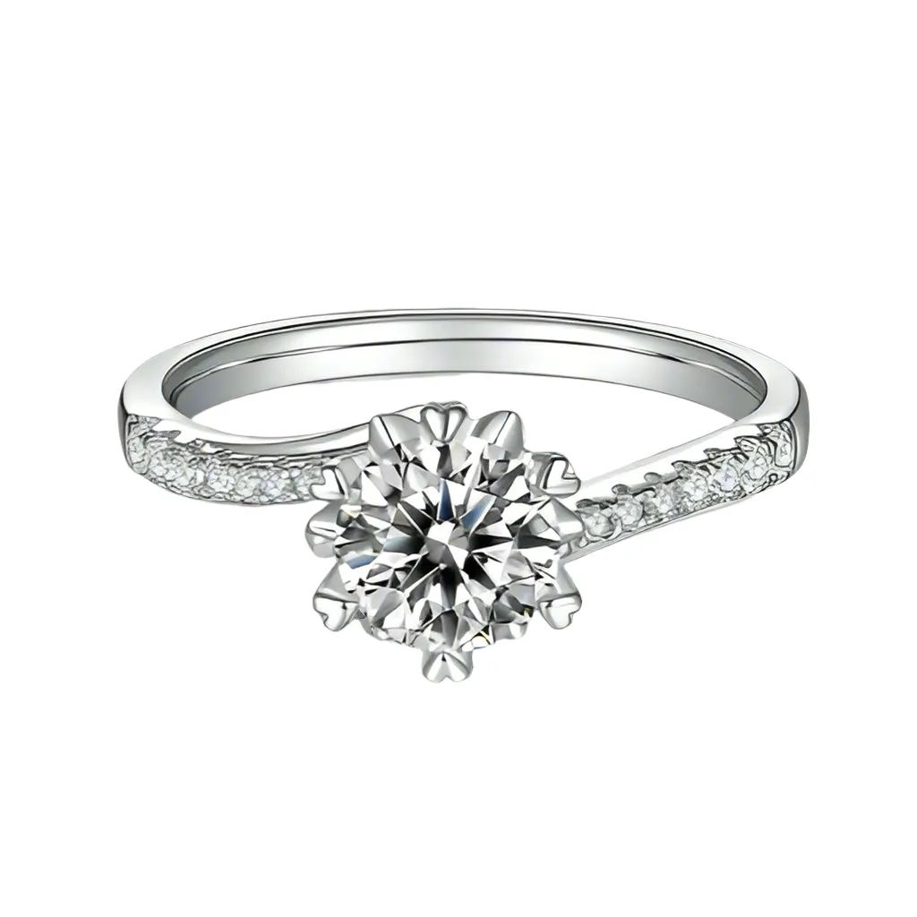 1Ct VVS1 Snowflake Diamond Engagement Ring