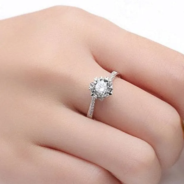 1Ct VVS1 Snowflake Diamond Engagement Ring