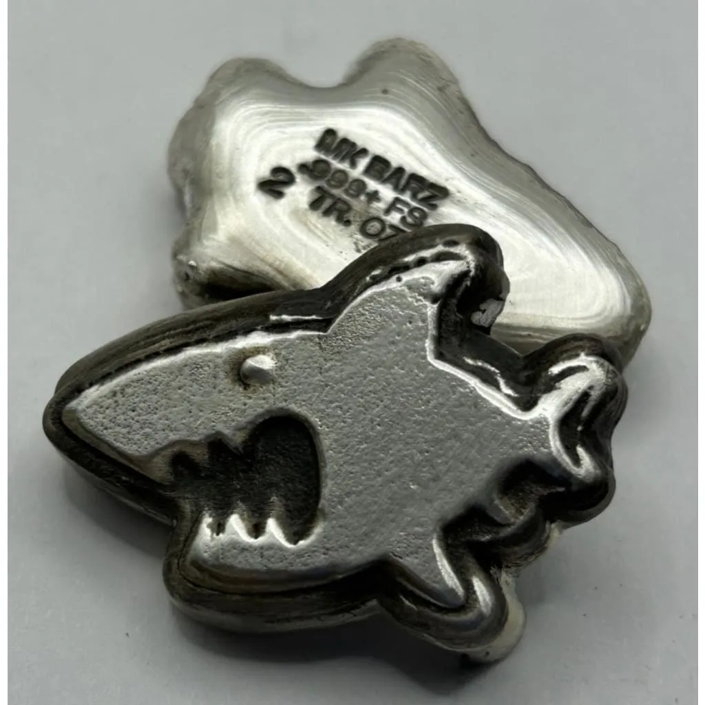 2 Oz MK BarZ "Sharky" Hand Poured .999 FS