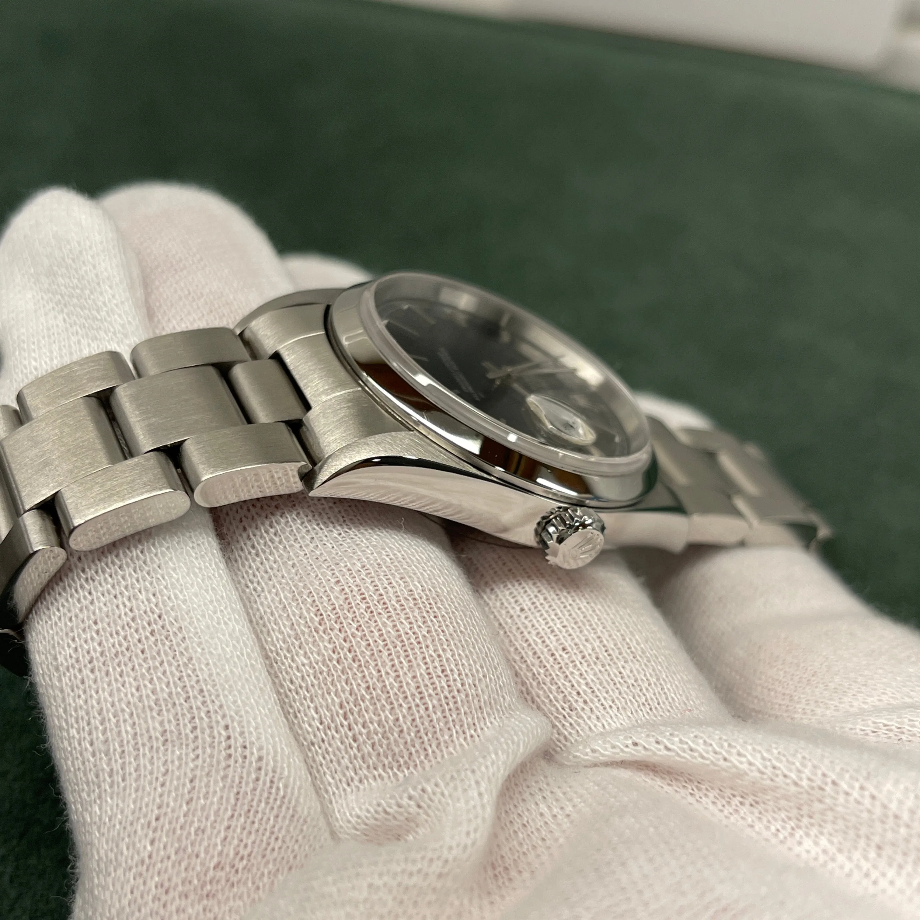 2001 Rolex Datejust 16200 Black Stick Oyster Perpetual Automatic Wristwatch