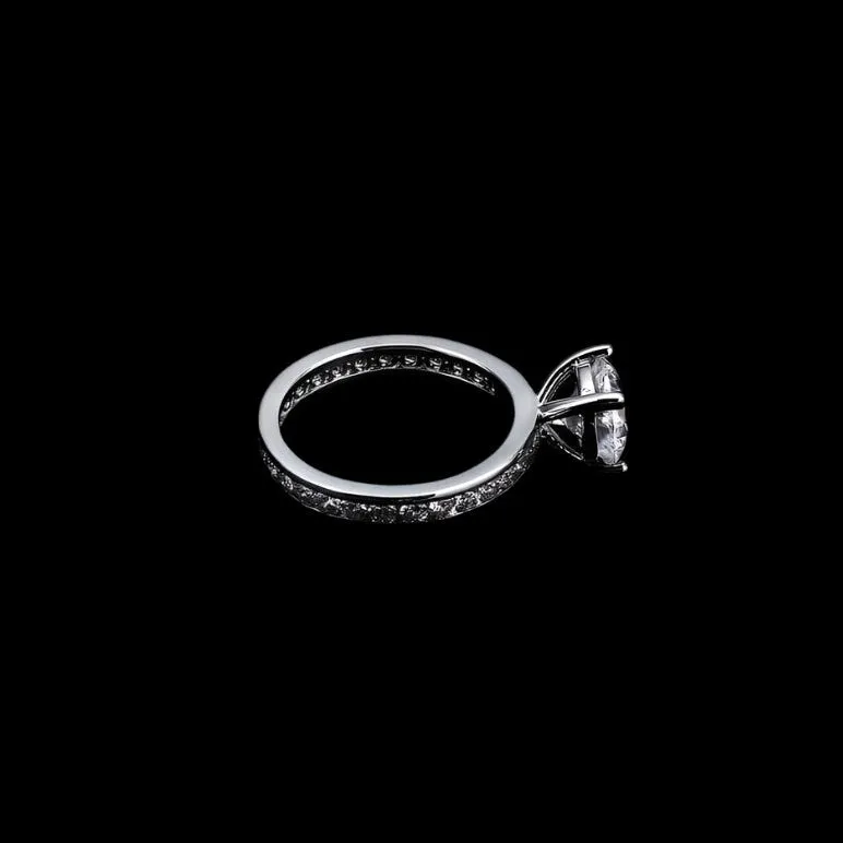 2.00Ct 8mm EF Color Diamond Wedding Ring