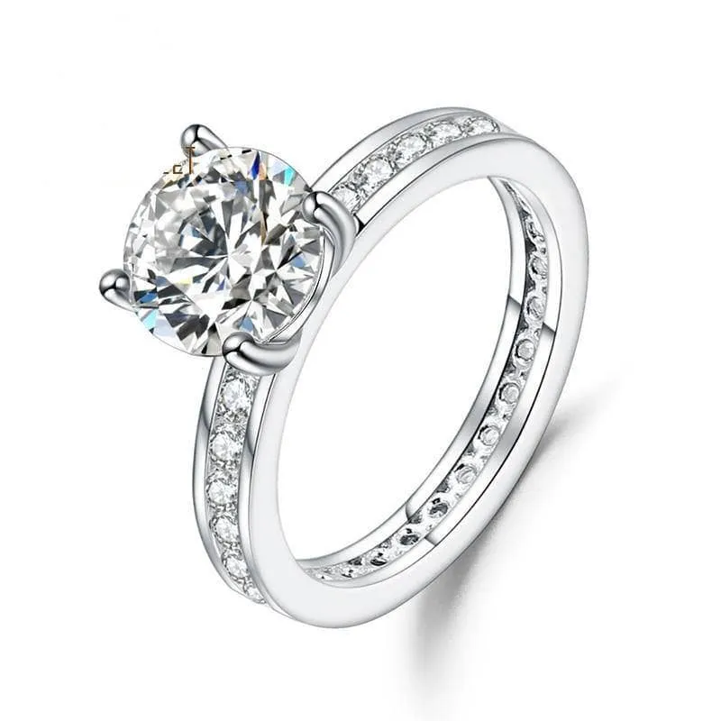2.00Ct 8mm EF Color Diamond Wedding Ring