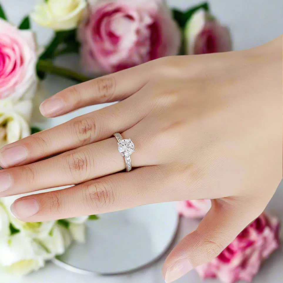 2.00Ct 8mm EF Color Diamond Wedding Ring