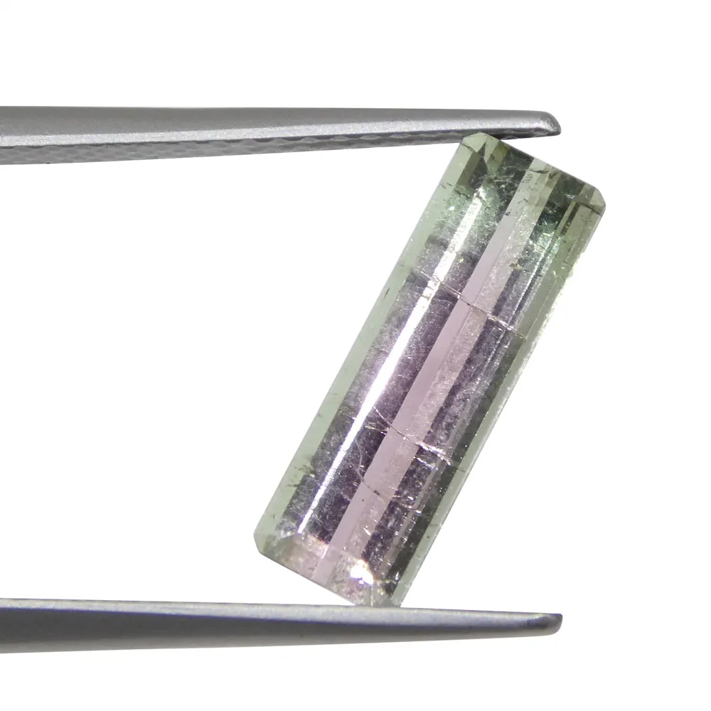 2.19ct Emerald Cut Pink & Green Bi-Colour Tourmaline