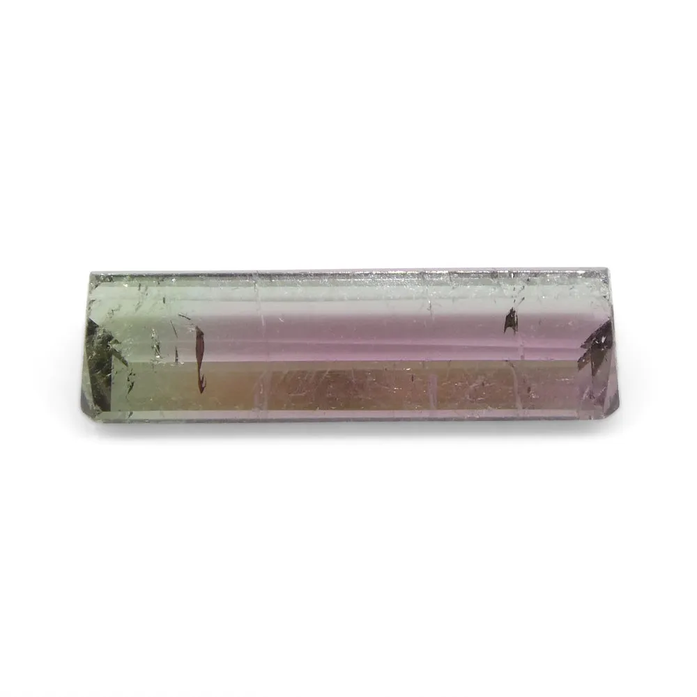 2.19ct Emerald Cut Pink & Green Bi-Colour Tourmaline