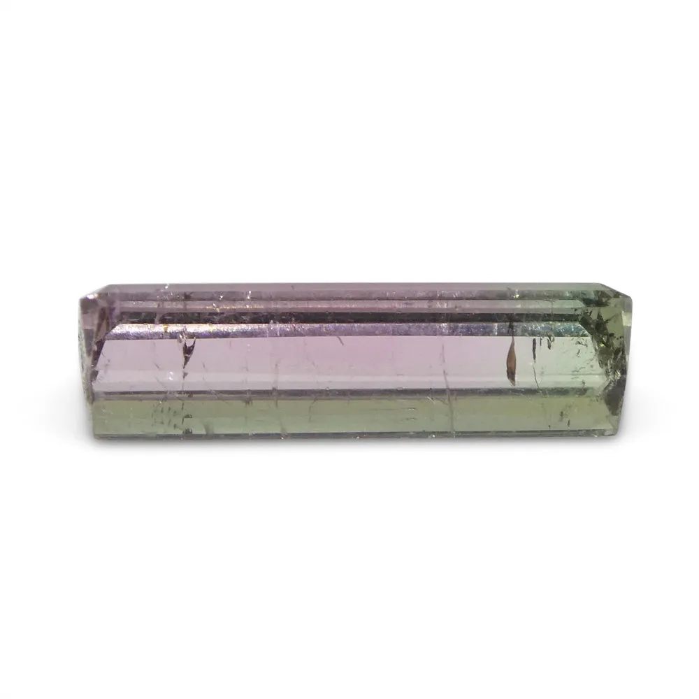 2.19ct Emerald Cut Pink & Green Bi-Colour Tourmaline