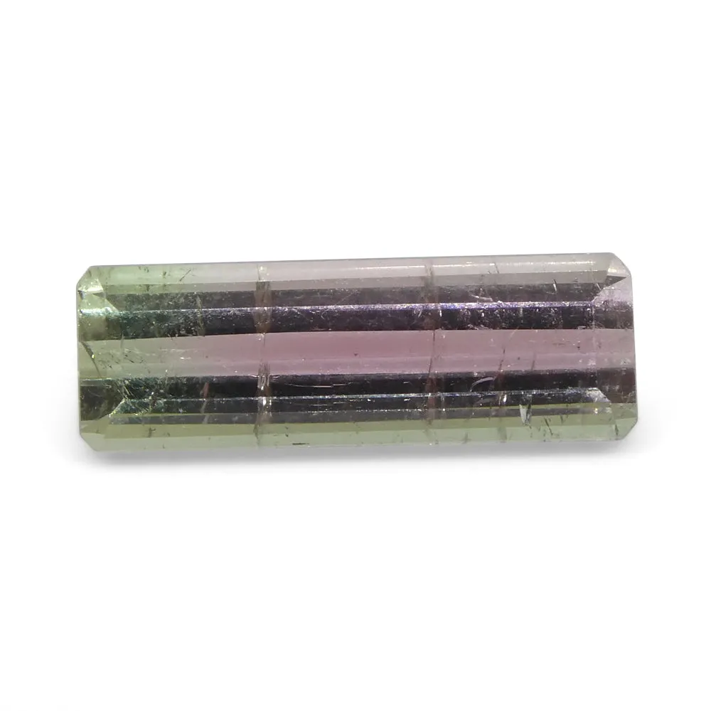 2.19ct Emerald Cut Pink & Green Bi-Colour Tourmaline