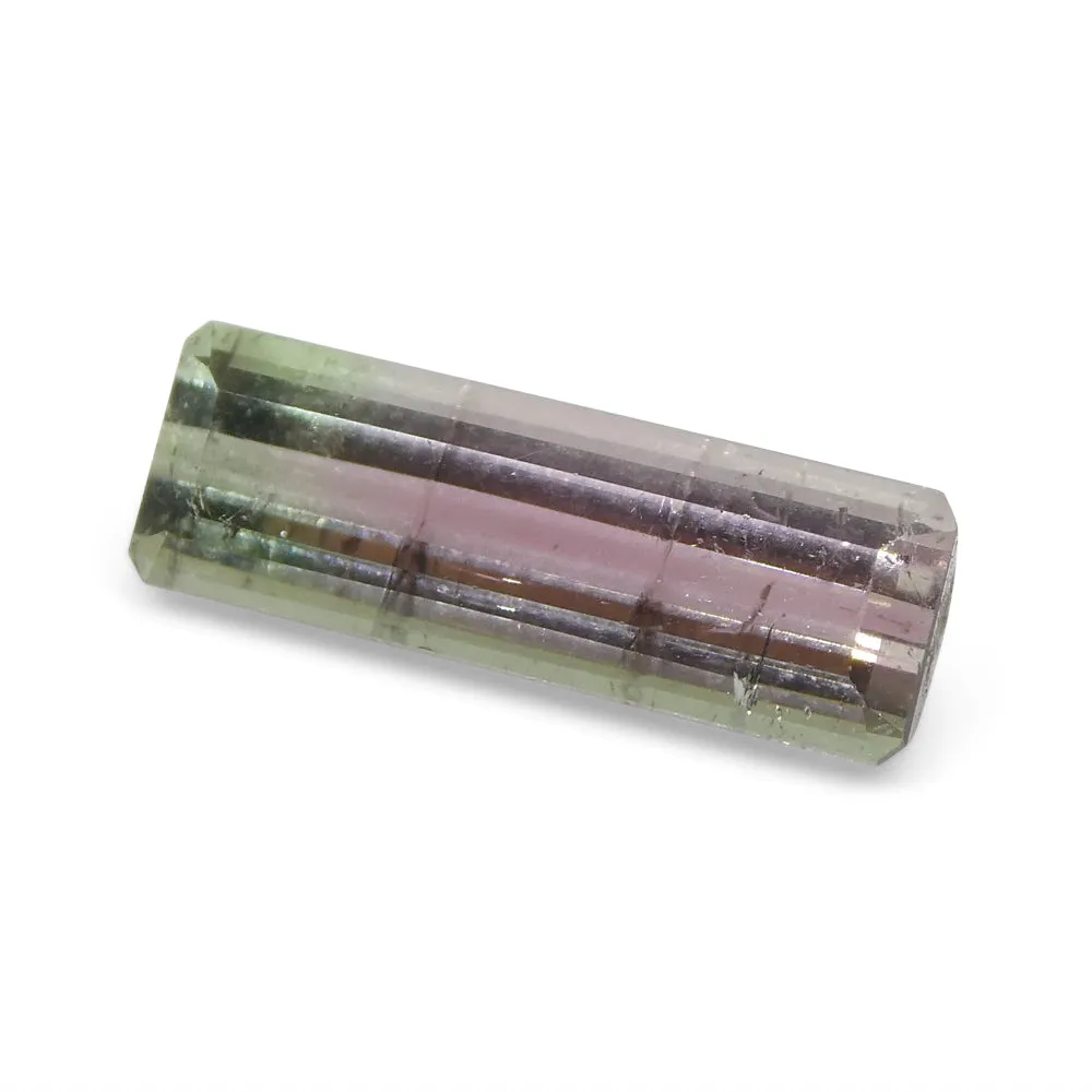 2.19ct Emerald Cut Pink & Green Bi-Colour Tourmaline