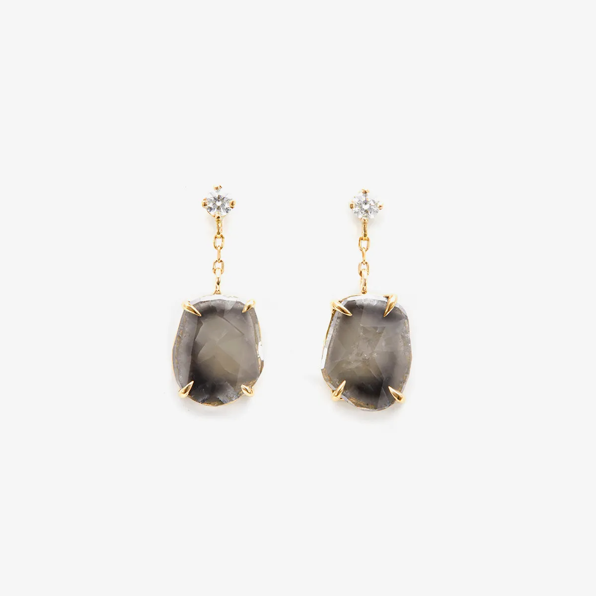 2.23 Carat One-of-a-Kind Diamond Slice Earrings | CE9-OOAK