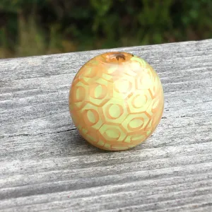 24mm Round Hollow Honey Bead with Limestone over White