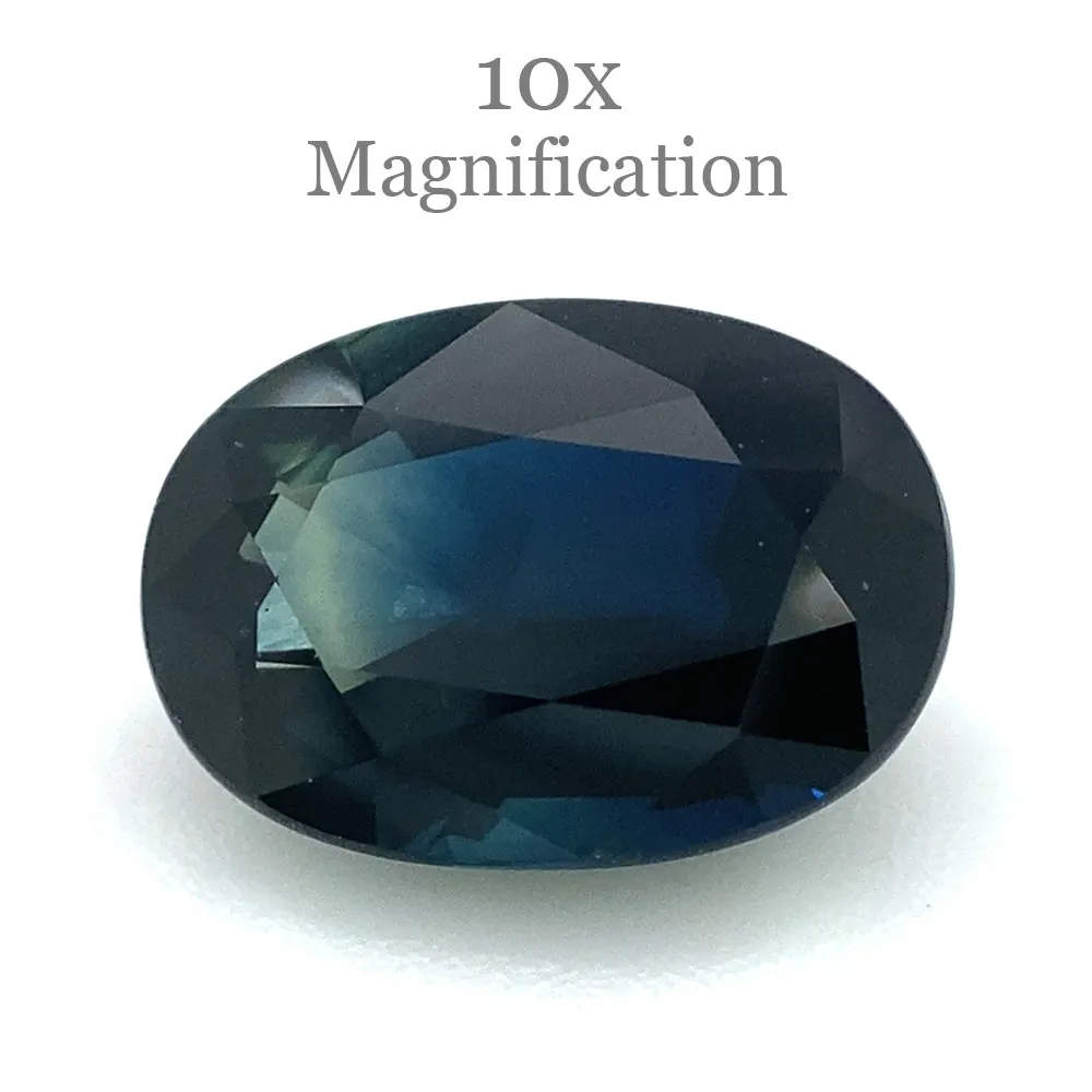 2.76ct Oval Blue and Green Parti Sapphire from Australia Unheated