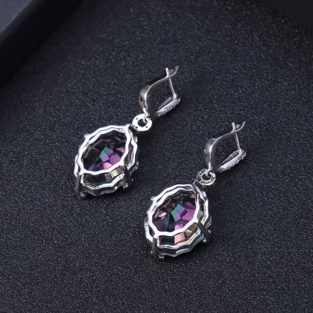 48.42Ct Natural Rainbow Mystic Quartz Drop Earrings