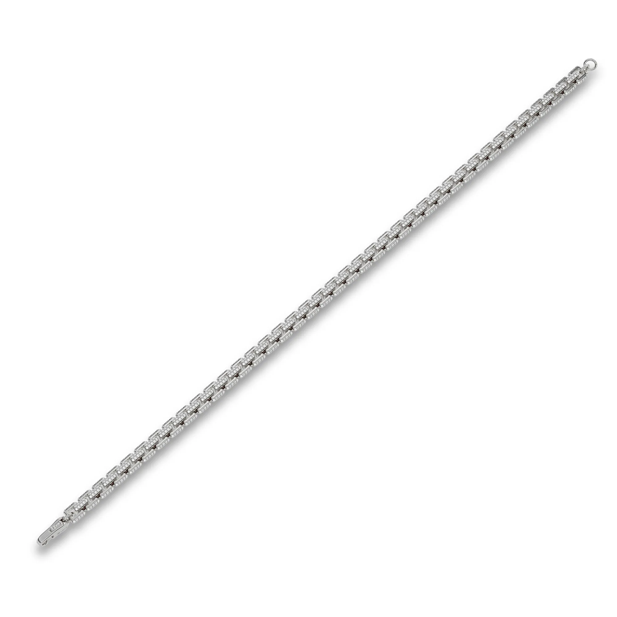 4MM 925 Silver Moissanite Iced Out Box Bracelet