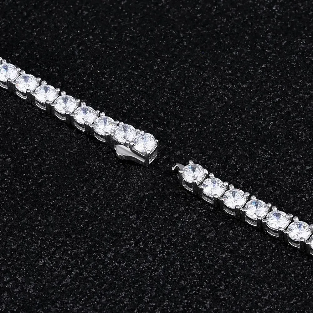 4mm Tennis Bracelet in 925 Sterling Silver