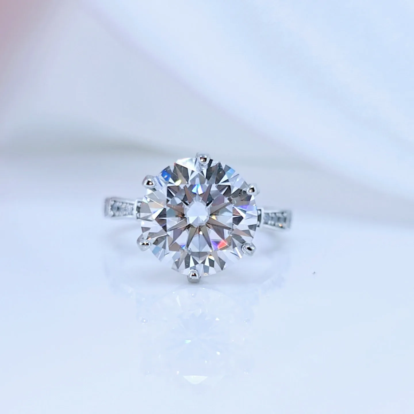 5 Carat Round Cut Diamond Engagement Ring