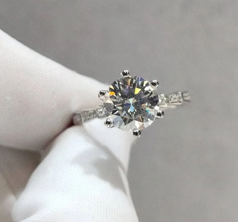 5 Carat Round Cut Diamond Engagement Ring