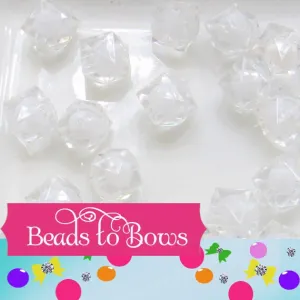 50 Ct. for 1.99 White cubed Bead in a Bead, Bubblegum Bead, Chunky Beads, Faceted Bead, Transparent Cube Beads, Kawaii Bead Supply