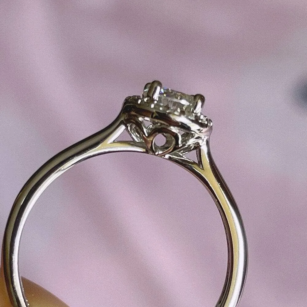 5MM 0.5ct Round Cut Diamond Adjustable Engagement Ring