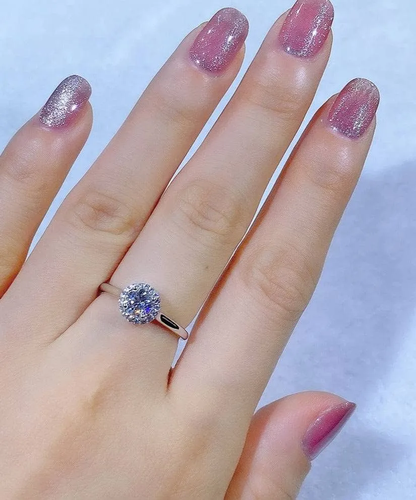 5MM 0.5ct Round Cut Diamond Adjustable Engagement Ring