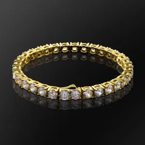 5mm 14K Gold/White Gold CZ Diamond Mens Tennis Bracelet KRKC