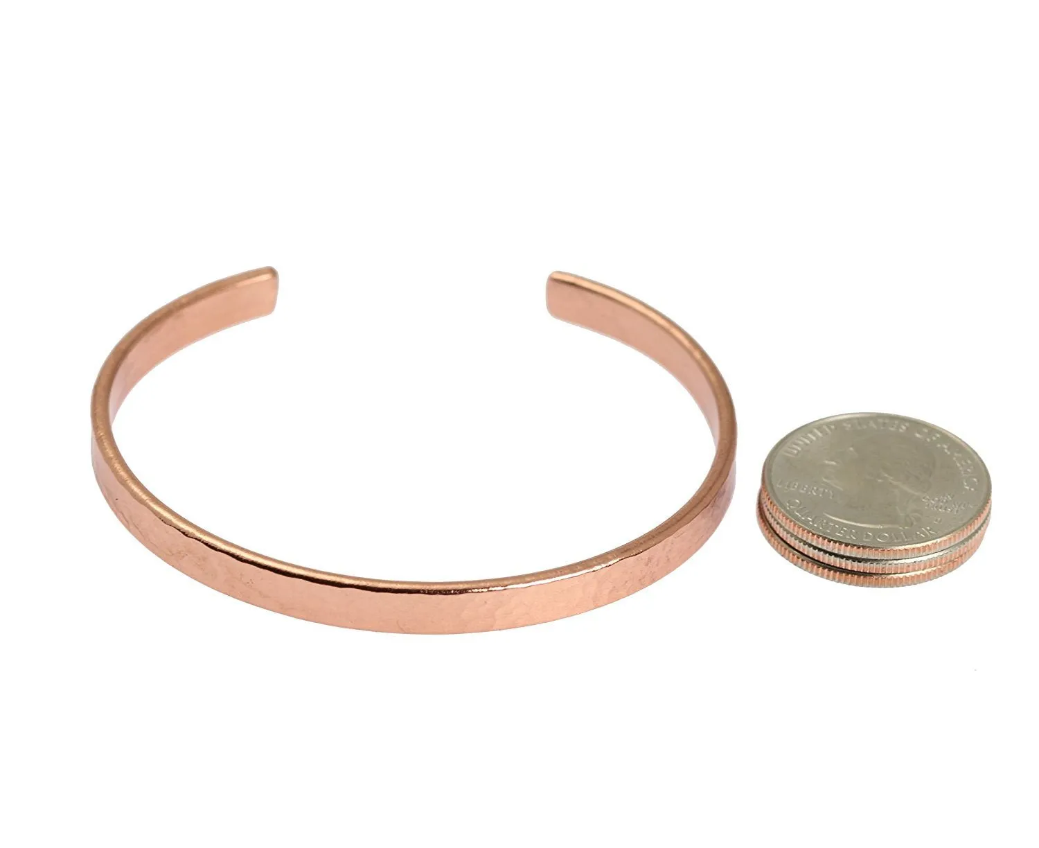 5mm Wide Hammered Copper Cuff Bracelet