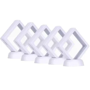 5Pcs Floating Display Case Frame Ring Necklace Earring Packaging Box Jewelry Coin Display Stand Holder