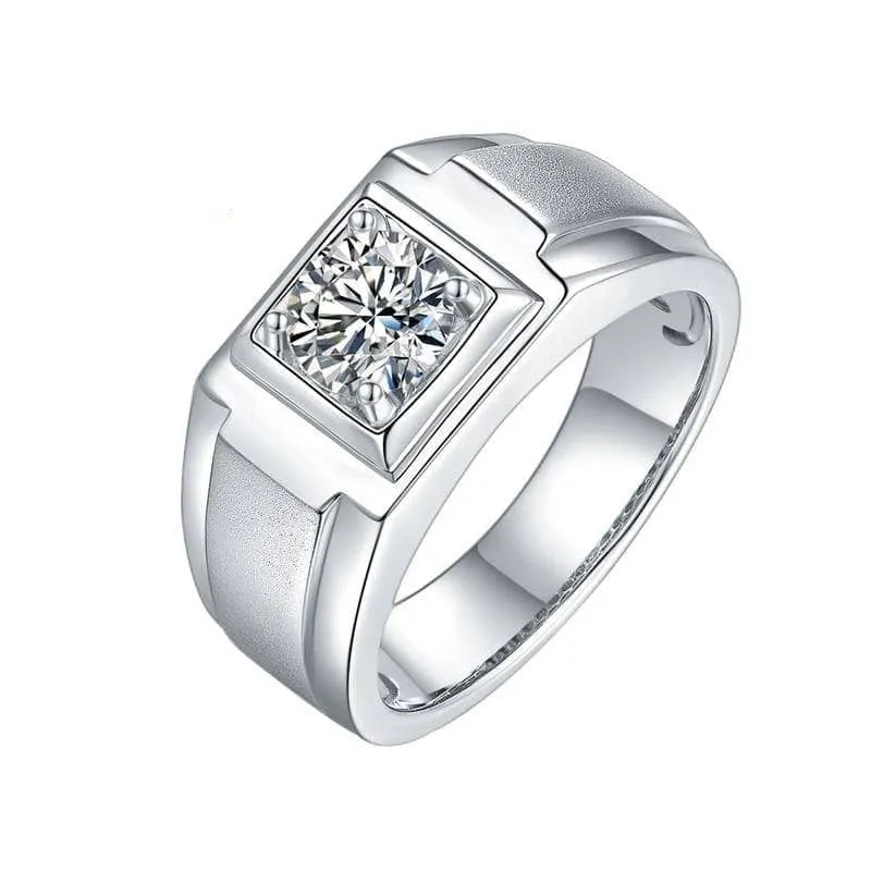 6.5mm 1.0Ct D Color Diamond Ring For Men