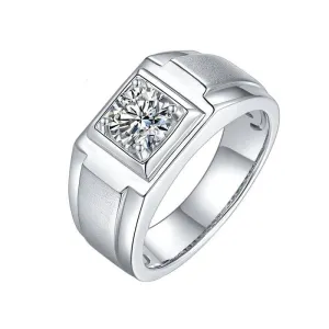 6.5mm 1.0Ct D Color Diamond Ring For Men