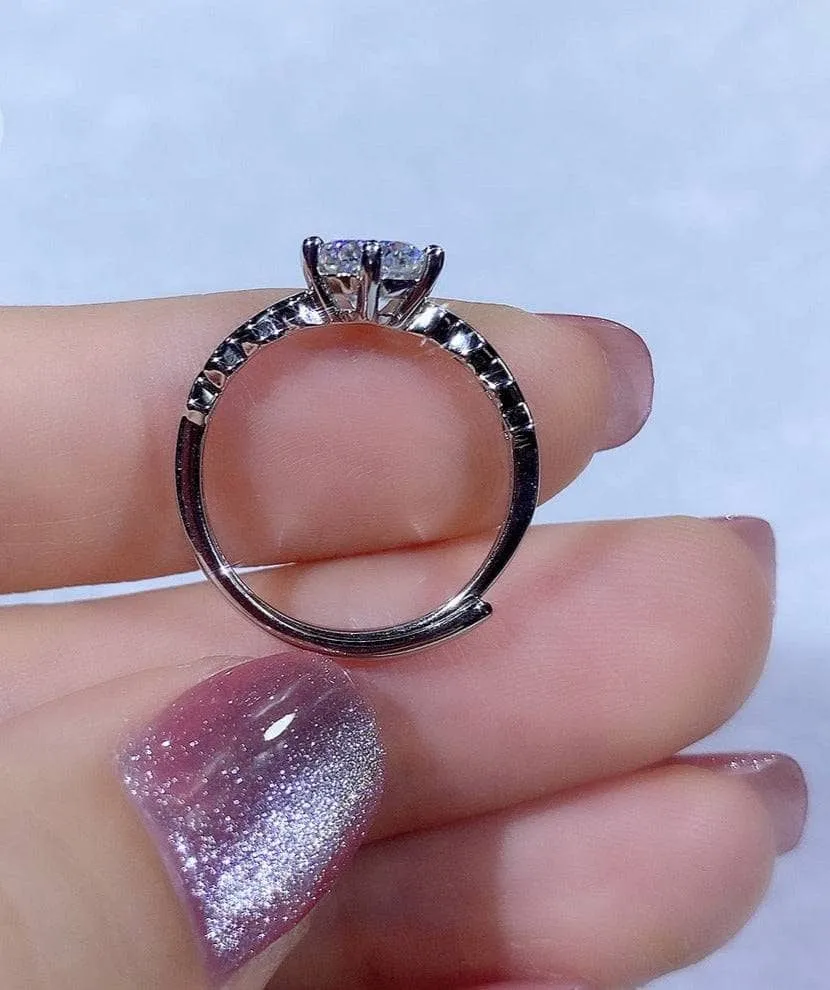 6.5mm 1ct Round Cut Diamond Upscale Adjustable Engagement Ring