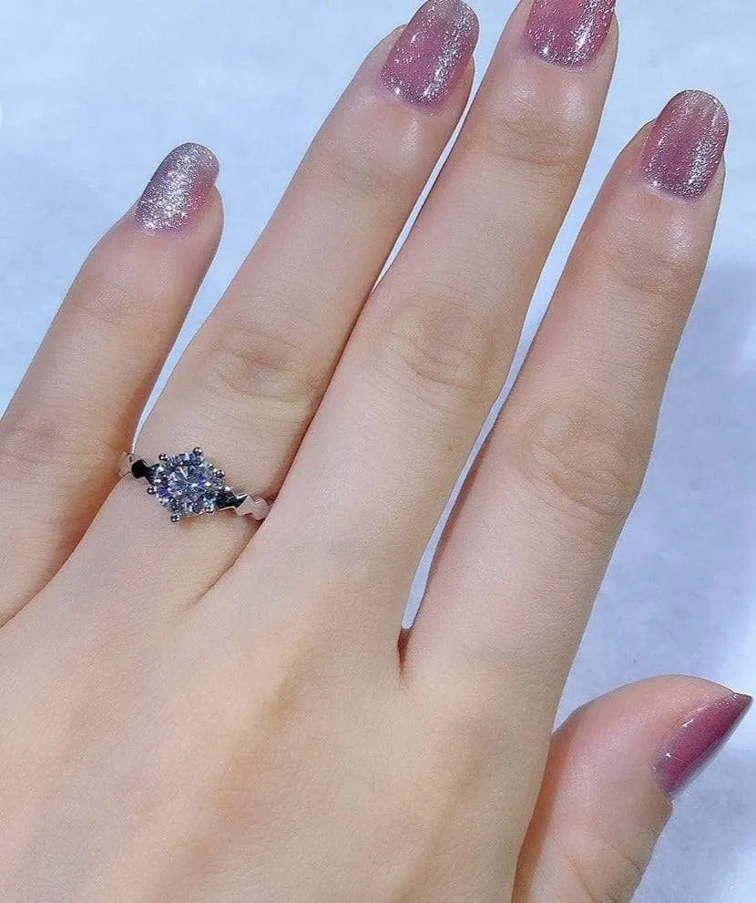 6.5mm 1ct Round Cut Diamond Upscale Adjustable Engagement Ring